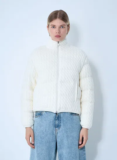 Moncler Women Padded Cabel Cardigan In White