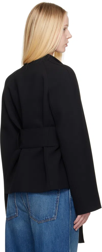 Khaite Edith Long-sleeved Belted Jacket In Black