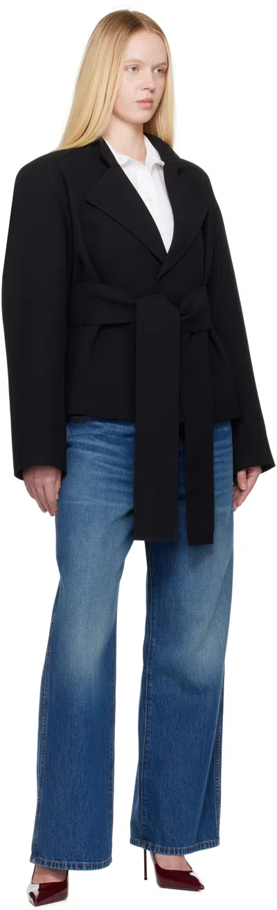 Khaite Edith Long-sleeved Belted Jacket In Black