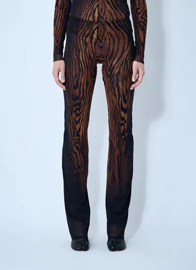Jean Paul Gaultier Women Wood Mesh Pants In Brown