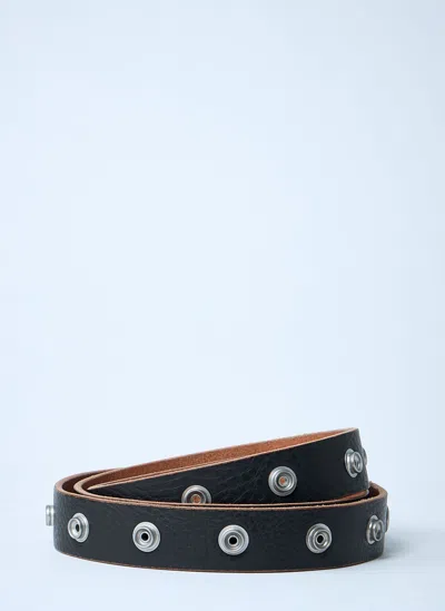Rick Owens Snap Leather Belt In Black