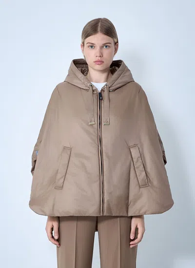 Max Mara Women Oversized Nylon Jacket In Brown
