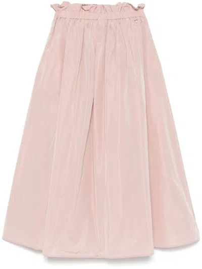 Herno Pink Midi Skirt With Elasticated Waistband