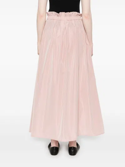 Herno Pink Midi Skirt With Elasticated Waistband