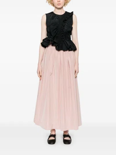 Herno Pink Midi Skirt With Elasticated Waistband
