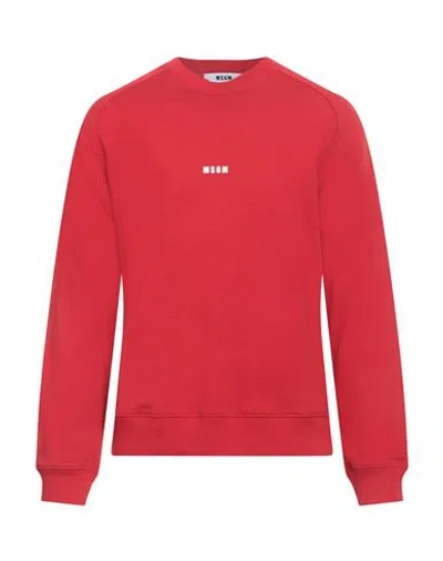 Msgm Man Sweatshirt Red Size L Cotton In Pink