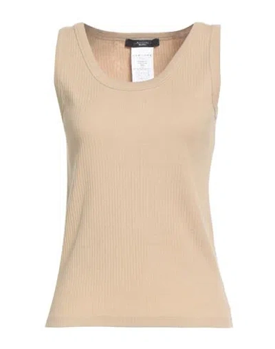 Weekend Max Mara Woman Tank Top Beige Size Xxl Cotton In Neutral