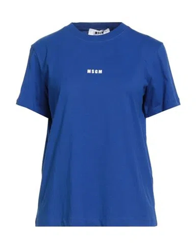 Msgm Woman T-shirt Light Blue Size Xxs Cotton In Blue