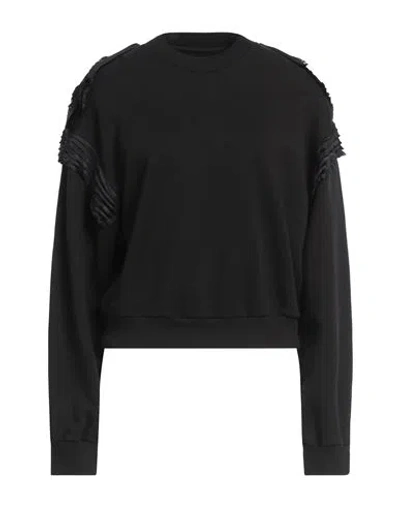 Mm6 Maison Margiela Woman Sweatshirt Black Size L Cotton, Viscose In Black