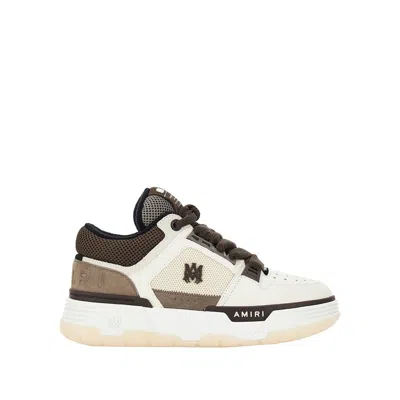Amiri Brown Low Top Sneakers With Logo Detail On The Side And Mesh Panels In Suede Man In Red