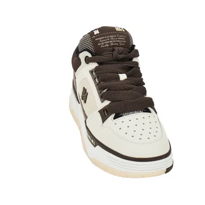 Amiri Brown Low Top Sneakers With Logo Detail On The Side And Mesh Panels In Suede Man In Red