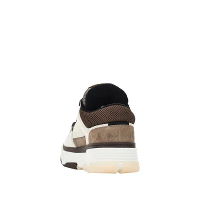 Amiri Brown Low Top Sneakers With Logo Detail On The Side And Mesh Panels In Suede Man In Red