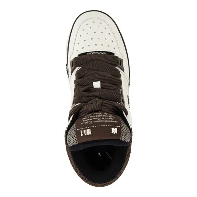 Amiri Brown Low Top Sneakers With Logo Detail On The Side And Mesh Panels In Suede Man In Red