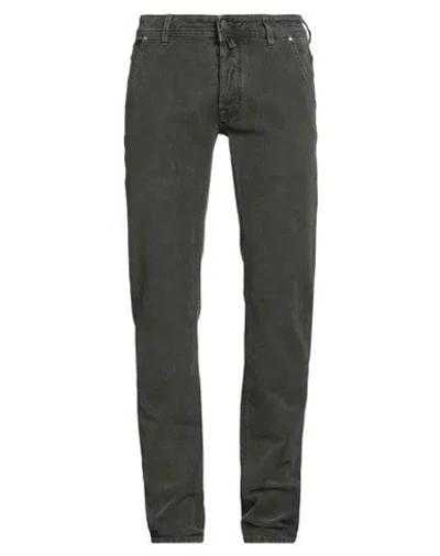 Jacob Cohёn Man Pants Military Green Size 37 Cotton, Elastane In Black