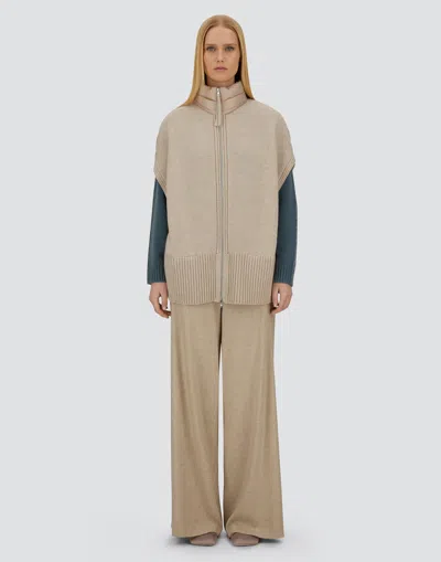 Herno Resort Poncho In Knit & Nylon Ultralight In Neutral
