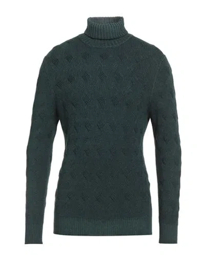 Gran Sasso Man Turtleneck Dark Green Size 42 Virgin Wool In Green