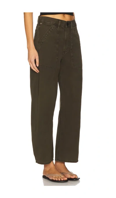Citizens Of Humanity Ayla High Waist Crop Wide Leg Twill Utility Pants In Black