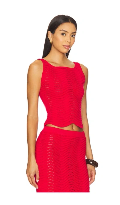 Cin Cin Arc Knit Top In Red