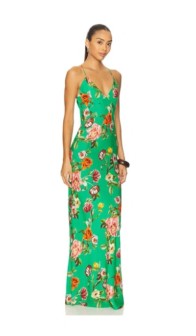 Alice And Olivia Loma Maxi Dress In Green
