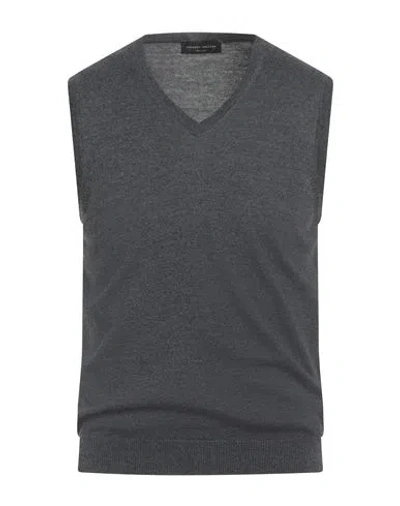 Roberto Collina Man Sweater Lead Size 40 Merino Wool In Gray