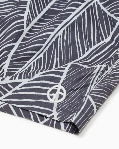 Giorgio Armani Printed Swim Trunks In Gray