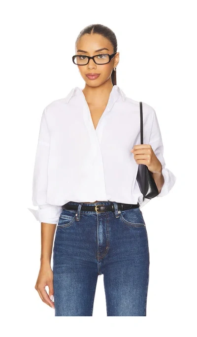 Good American Poplin Bubble Shirt In White