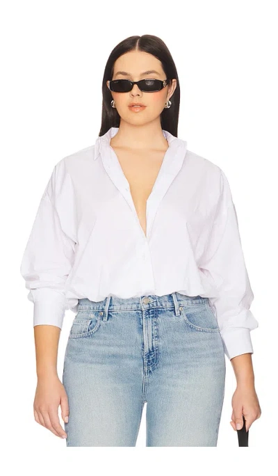Good American Poplin Bubble Shirt In White