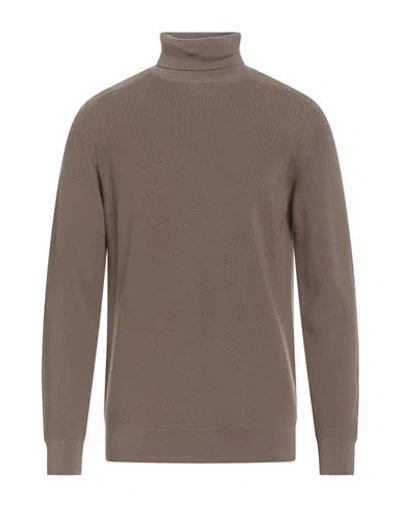 Filippo De Laurentiis Man Turtleneck Khaki Size 46 Merino Wool In Brown