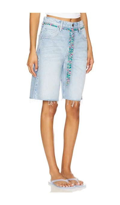 Mother The Shoelace Fun Dip Short Fray In Blue