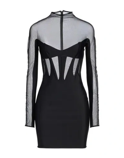 Mugler Woman Mini Dress Black Size 12 Polyamide, Elastane In Black