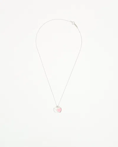 Tiffany & Co Return To Mini Double Heart Pendant Necklace In Metallic