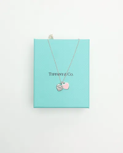 Tiffany & Co Return To Mini Double Heart Pendant Necklace In Metallic