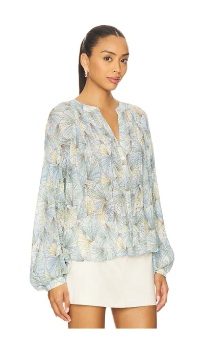 Veronica Beard Fennel Floral Button-up Shirt In Blue