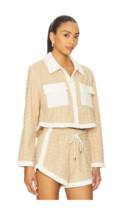 Veronica Beard Zariah Cropped Cardigan In Neutral