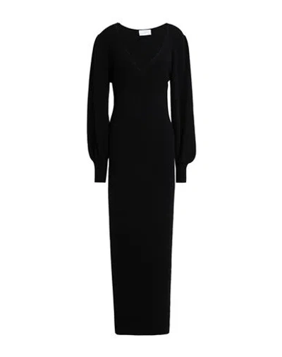 Soallure Woman Maxi Dress Black Size S Viscose, Wool, Polyamide, Cashmere In Black