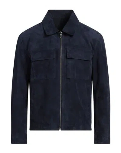 Arma Man Jacket Navy Size 42 Lambskin In Blue