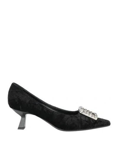 Roberto Festa Woman Pumps Black Size 8 Textile Fibers