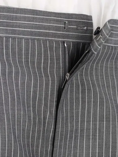 Hed Mayner Wide-leg Trousers In Virgin Wool And Mohair Blend In Gray