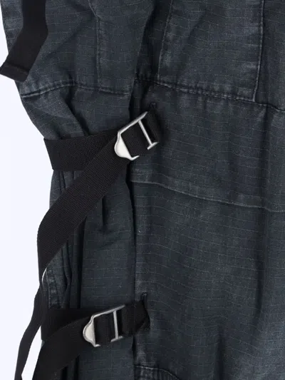 Magliano Straight Trousers With Adjustable Straps And Pockets In Black