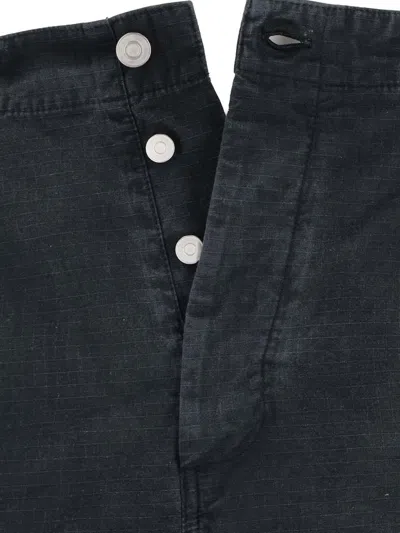 Magliano Straight Trousers With Adjustable Straps And Pockets In Black