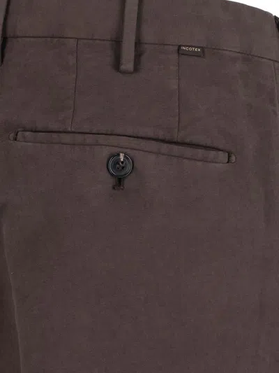 Incotex Pleated Chino Trousers In Brown