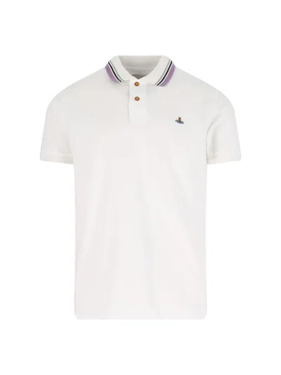 Vivienne Westwood Ribbed Collar Short Sleeves T-shirt In White