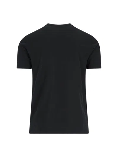 Zanone Round Neck Black Cotton T-shirt In Black