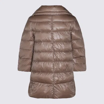 Herno Cleofe Medium Quilted Nylon Down Jacket In Brown