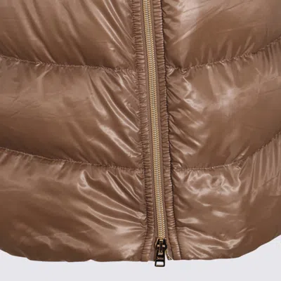 Herno Cleofe Medium Quilted Nylon Down Jacket In Brown