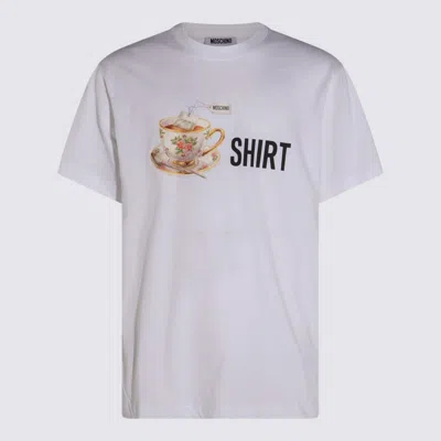 Moschino Crew Neck Graphic Print Short Sleeves In White