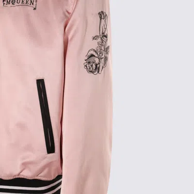 Alexander Mcqueen Casual Jacket With Embroidered Graphic Print In Pink