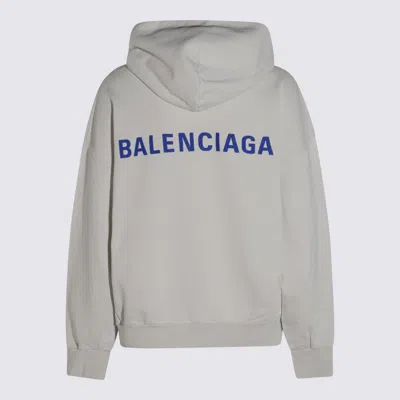Balenciaga Dirty White Cotton Sweatshirt In Gray