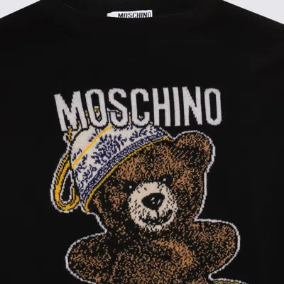 Moschino Teddy Bear Cotton T-shirt In Black