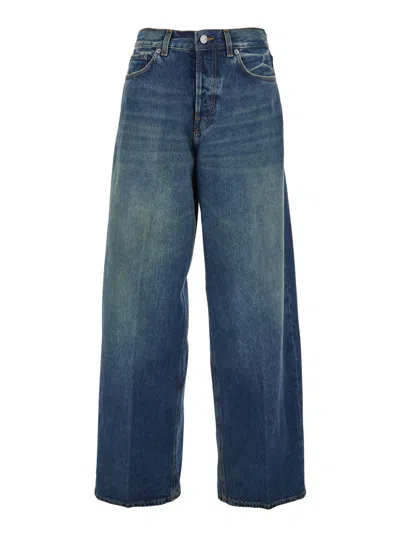 Haikure 'bethany' Blue Jeans With Logo Patch On The Rear In Blue
